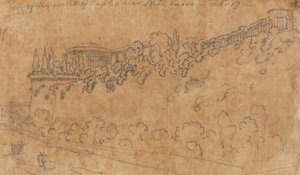 10月17日、ヌオーヴォ橋近くのナポリの壁の一部 作： John Robert Cozens