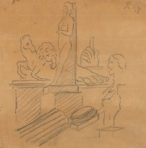 彫像と遺跡 作： John Robert Cozens