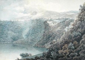 ネミの湖と街 作： John Robert Cozens