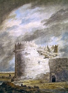 チェチリア・メテッラの墓（ローマ近郊、カーポ・ディ・ボーレ）（鉛筆・水彩・紙 作： John Robert Cozens