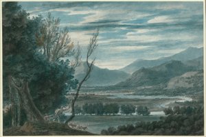 チロルのブリクセン近くのエイサクの谷 作： John Robert Cozens