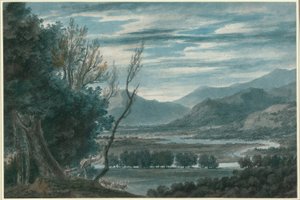 チロル州ブリクセン近郊のエイサックの谷 作： John Robert Cozens