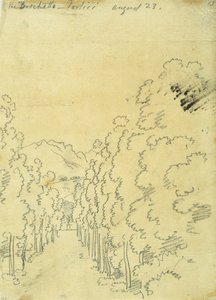 トレースのアルバムからのウッドランド 作： John Robert Cozens