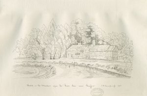 スタッフォード-RiverSow：ペンとインクの描画 作： John Robert Fernyhough