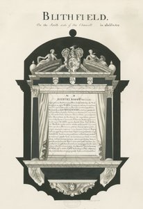 ブリスフィールド教会のタブレット - Sir Hervey Bagot, Bart.: セピア色の図面, nd [?19世紀] (図面)