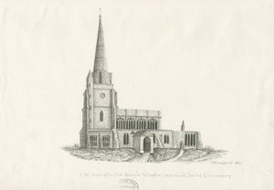 アトックスゼター教会[旧]：ペンとインクの描画、1836