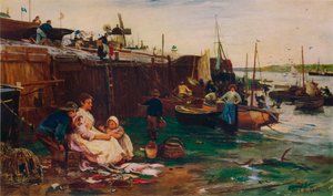 セントアイブスのフィッシャーフォーク、1893 作： John Robertson Reid