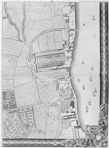 下ロザハイスドックの地図、ロンドン、1746年（彫刻）