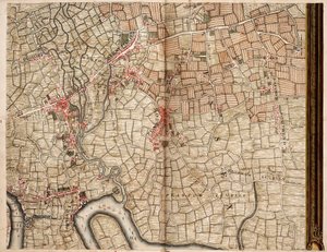 ボウ、ストラットフォード、ブラックウォール、プレイストーの地図 作： John Rocque