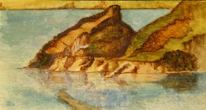 湖の風景 1880年頃（紙に水彩）（359451と対になっている） 作： John Roddam Spencer Stanhope