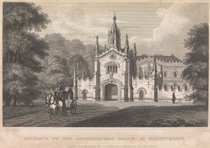 Bishopthorpe にある Archiepiscopal Palace への入り口 (I. T. Hinton 発行)。 34ページ（第1巻） 作： John Rogers