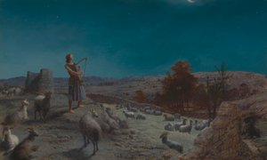 Daavid, tuleva Israelin kuningas, paimenena Betlehemissä 作： John Rogers Herbert