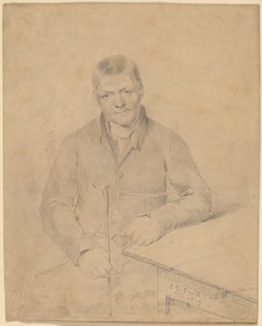 テーブルに座る男 作： John Rubens Smith