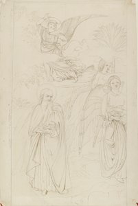 ベノッツォ・ゴッツォリの天使たちと別れるアブラハムの絵、1845年 作： John Ruskin