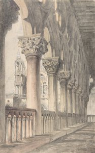 公爵宮殿のロッジア、ヴェネツィア、1849-50。 作： John Ruskin