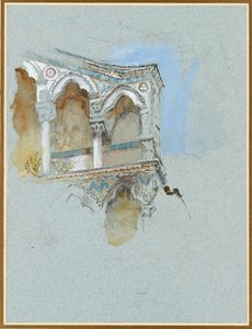7月1日、ピサのボルゴにあるサンミケーレのピサのゴシック様式のファサードの研究 作： John Ruskin