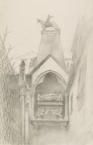 ヴェローナのカン・グランデ・デッラ・スカラの墓の研究、1869年5月から8月 作： John Ruskin