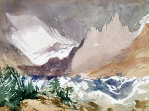 スイスの山の風景」 19世紀 作： John Ruskin