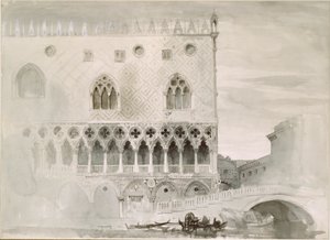 ドゥカーレ宮殿の外観、ヴェネツィア、1852 作： John Ruskin