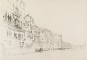 ベンボ宮殿からグリマーニ宮殿までの眺め、ヴェネツィア、1870 年 5 月～6 月 作： John Ruskin