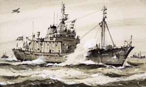 北海をパトロールするイギリスのフリゲート艦