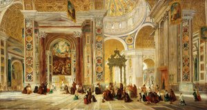 ローマのサンピエトロ寺院の内部」1824-1885年 作： John Scarlett Davis