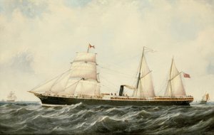 ジョンスコット、蒸気船アラトゥーンアプカー-絵画、1873 作： John Scott