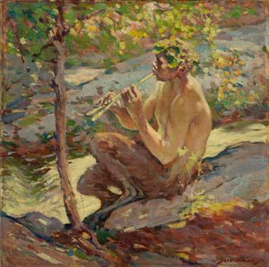 Faun、19 世紀後半から 20 世紀初頭 (船上に油) 作： John Scott Williams