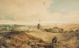 ヨークシャー、ウェルトンからの眺め 作： John Sell Cotman