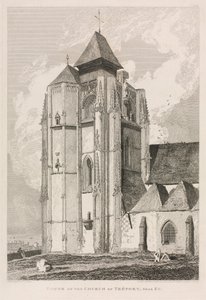 ノルマンディーの建築遺物 (Vol. II), Pl. 66: エウ近くのトレポール教会の塔 作： John Sell Cotman