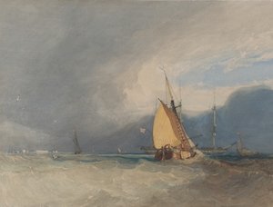 沖合のボート、嵐の接近、1830年。