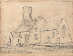 ブランプトン教会、ノーフォーク、南東から 作： John Sell Cotman