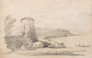 橋と塔、リチャード・ウィルソンにちなんで 作： John Sell Cotman