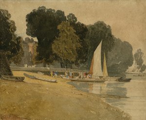 チェインウォーク、ロンドン、1809-10年頃（紙にトイレ） 作： John Sell Cotman
