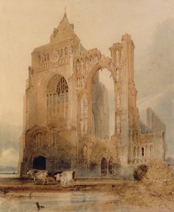 クロウランド修道院、クロウランド（紙に水彩画） 作： John Sell Cotman