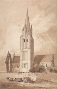 ドゥーブル教会、ノルマンディー 作： John Sell Cotman