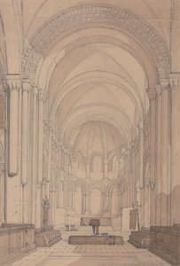 ルーアン、ノルマンディーの近く、サン ジョルジュ ド ボシェルヴィル修道院教会の東端 作： John Sell Cotman