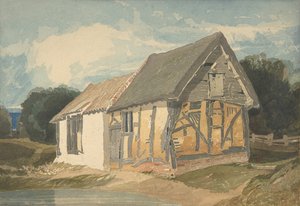 池のほとりの農場建築、1808-11年 作： John Sell Cotman