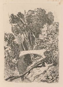 Liber Studiorum: プレート 11: パーソンズ ブリッジ、カーディングシャー 作： John Sell Cotman