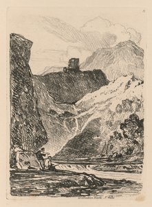 Liber Studiorum: Plate 12, Dolbadern Castle, Llanberris Lake, North Wales 作： John Sell Cotman