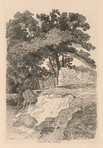 スタディは無料です。プレート13、ダンコムパーク、ヨークシャーNo. 1838年5月。 作： John Sell Cotman