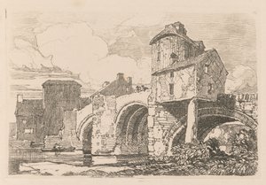 調査は無料です。1838年、モンマスシャー、モンナウ橋、プレート26。 作： John Sell Cotman