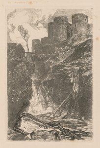 研究は無料です。プレート29、ハーレック城、北ウェールズ、1838。 作： John Sell Cotman