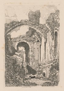 研究は無料です。プレート33、コンウェイ城、北ウェールズ、1838。 作： John Sell Cotman