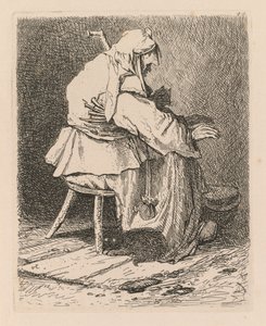 研究は無料です、プレート44、レンブラント、1838年後のスケッチ。 作： John Sell Cotman