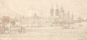 カーンの聖シュテファンの軍事学校と修道院教会 作： John Sell Cotman