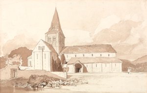 水上のノートルダム、ドンフロント、ノルマンディー 作： John Sell Cotman
