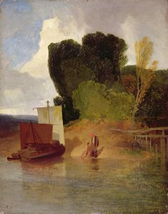 ヤレ川沿い（パネルに油彩） 作： John Sell Cotman