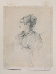 ジョン・セル・コトマン夫人の妹、パー夫人（？）の肖像（「Portrait of Mrs J S Cotman」と呼ばれる）1815年頃（紙に黒鉛・チョーク 作： John Sell Cotman