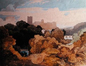 ヨークシャーのリッチモンド（水彩・紙 作： John Sell Cotman